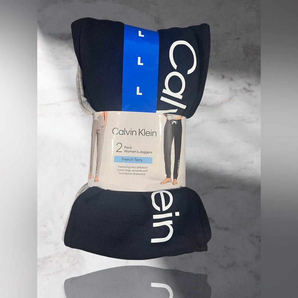 Calvin Klein Ladies' Joggers, 2-pack Color Blue And Gray Size Large